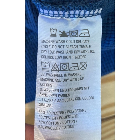 NEW D&Co Crew Neck Sweatshirt Size XL Women’s Blue Brushed Waffle Knit - Picture 4 of 8